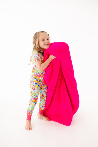 Paradise Pals- Ruffled Minky Blanket