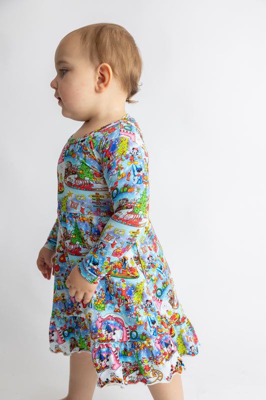 Merry Mischief- Bow Back Twirl Dress